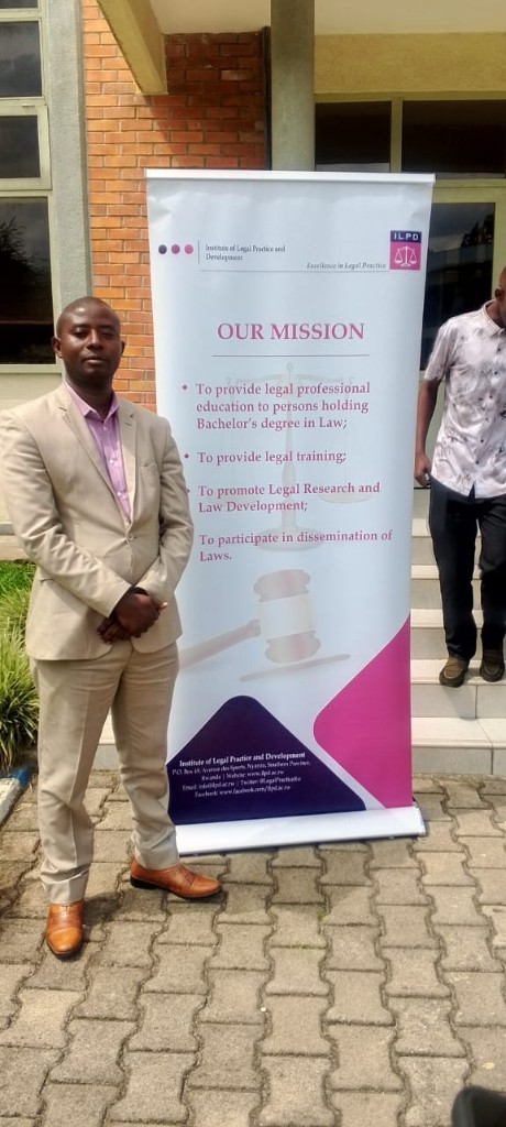 Me Habanabakize Daniel beside the Institute of Legal Practice and Development mission